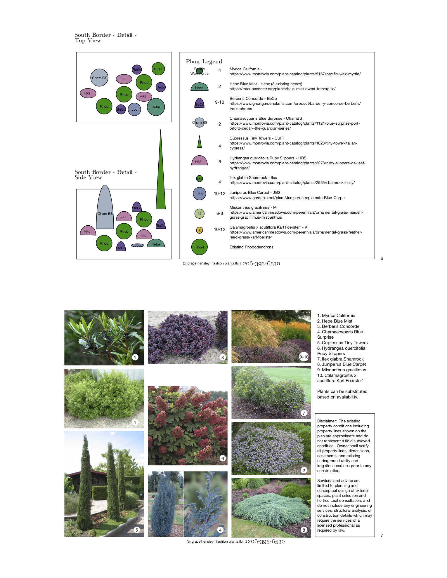 Diagram and Photos of garden plants